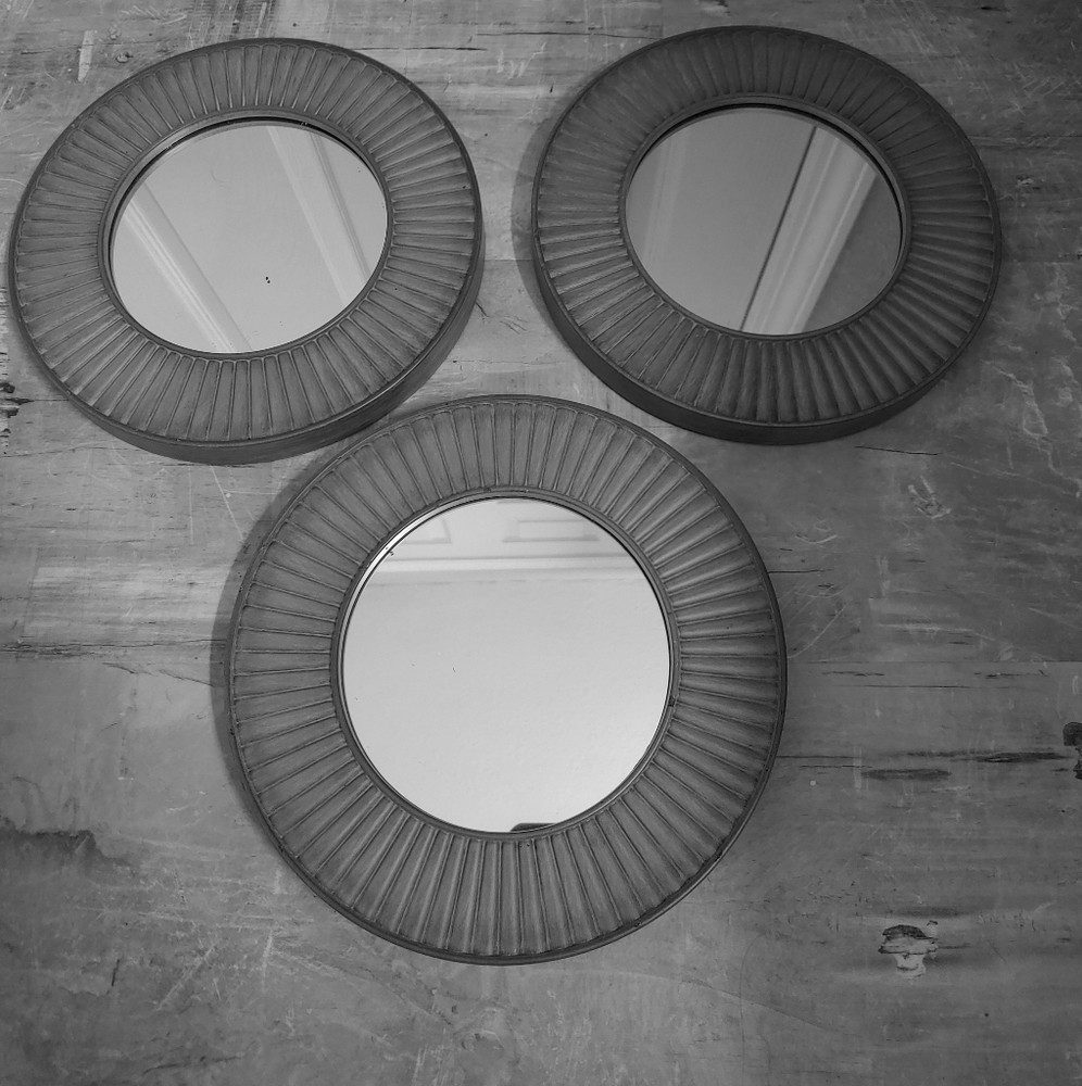 Set of 3 slate decorative mirrors